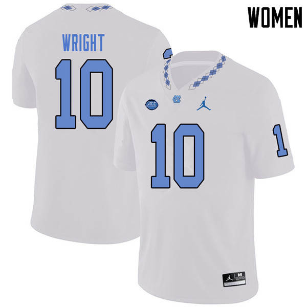 Jordan Brand Women #10 Kyle Wright North Carolina Tar Heels College Football Jerseys Sale-White